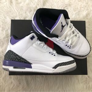 Air Jordan 3 dark iris Sneakers Aj3 dark iris Big kids size 5.5 = Womens 7 shoes